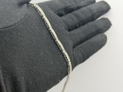 14k Heavy 7.9 gram Diamond Bracelet 7" Tennis Style Solid Gold Bracelet