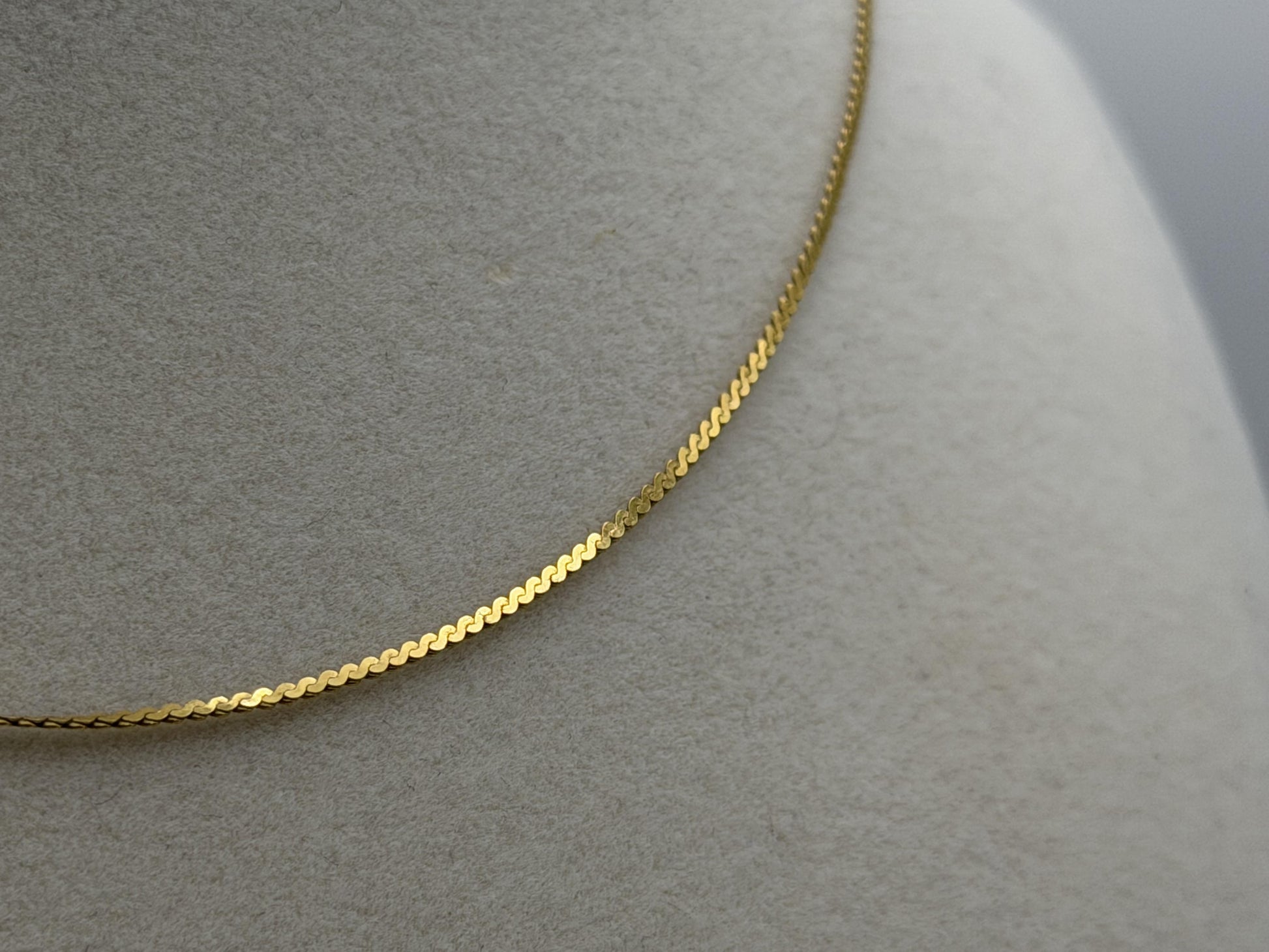 18k Gold Necklace 16 Inch Chain Italy Dainty Gold Chain