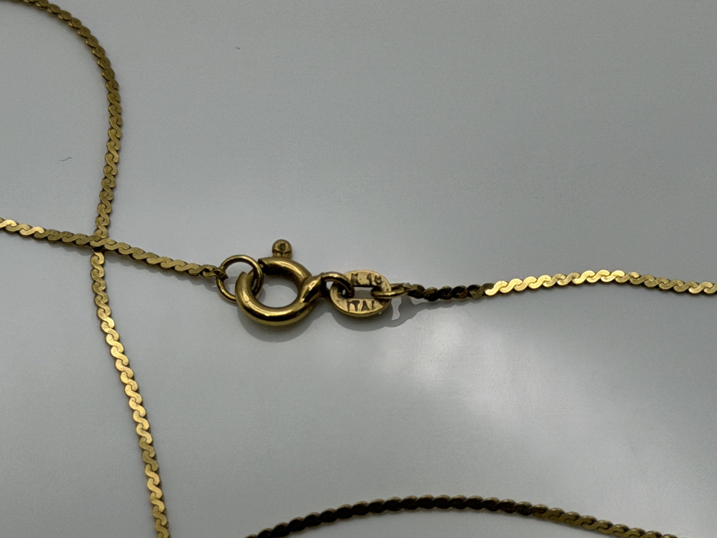 18k Gold Necklace 16 Inch Chain Italy Dainty Gold Chain