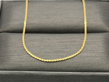 18k Gold Necklace 16 Inch Chain Italy Dainty Gold Chain