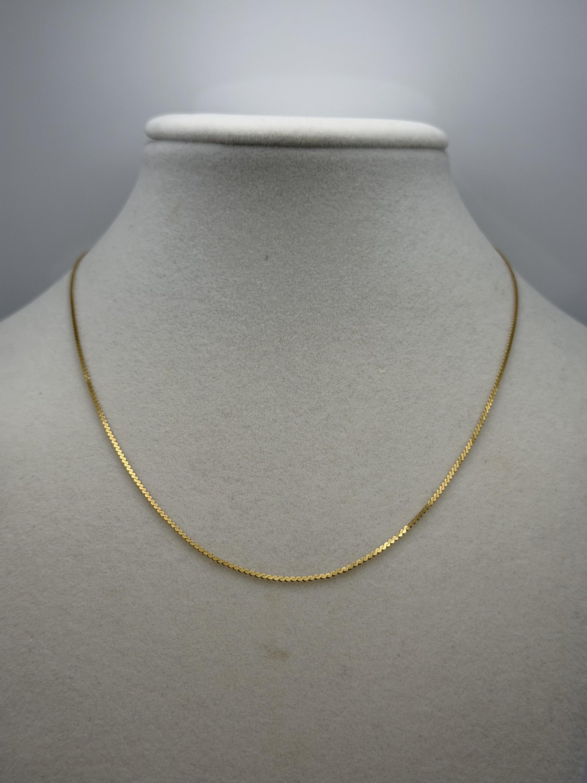 18k Gold Necklace 16 Inch Chain Italy Dainty Gold Chain