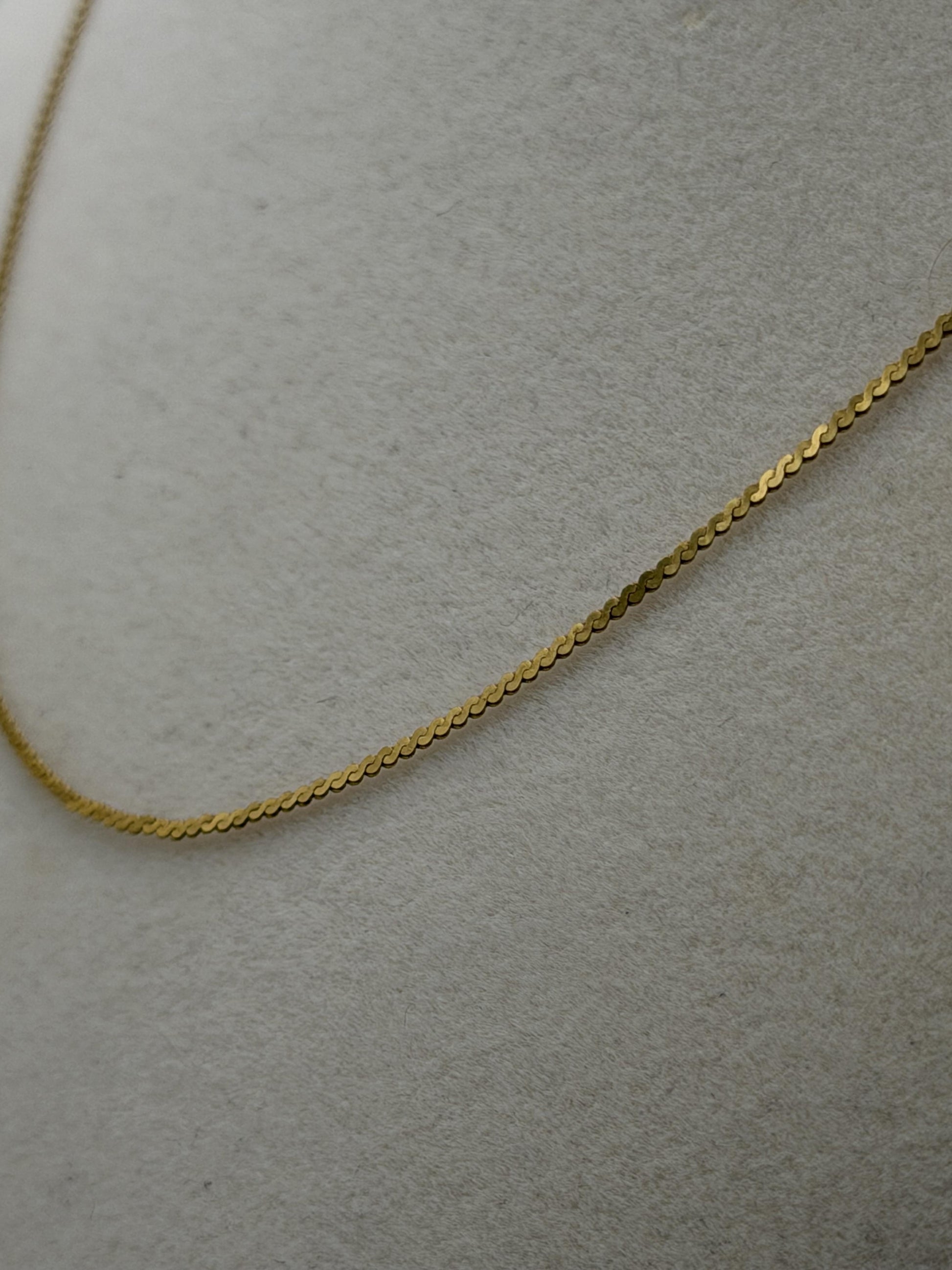 18k Gold Necklace 16 Inch Chain Italy Dainty Gold Chain