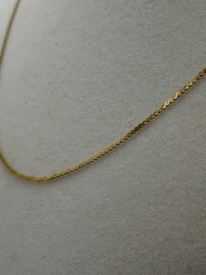 18k Gold Necklace 16 Inch Chain Italy Dainty Gold Chain