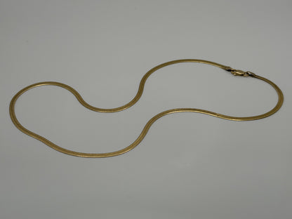 14k Herringbone Necklace ITALY Chain 17" Snake Chain Flat Chain