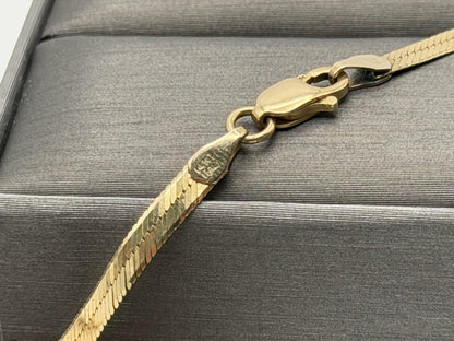 14k Herringbone Necklace ITALY Chain 17" Snake Chain Flat Chain