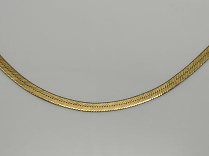 14k Herringbone Necklace ITALY Chain 17" Snake Chain Flat Chain
