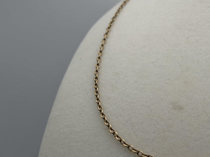 14k Round Chain Link Solid Gold Necklace 30" Double Choker