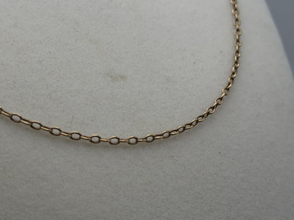 14k Round Chain Link Solid Gold Necklace 30" Double Choker