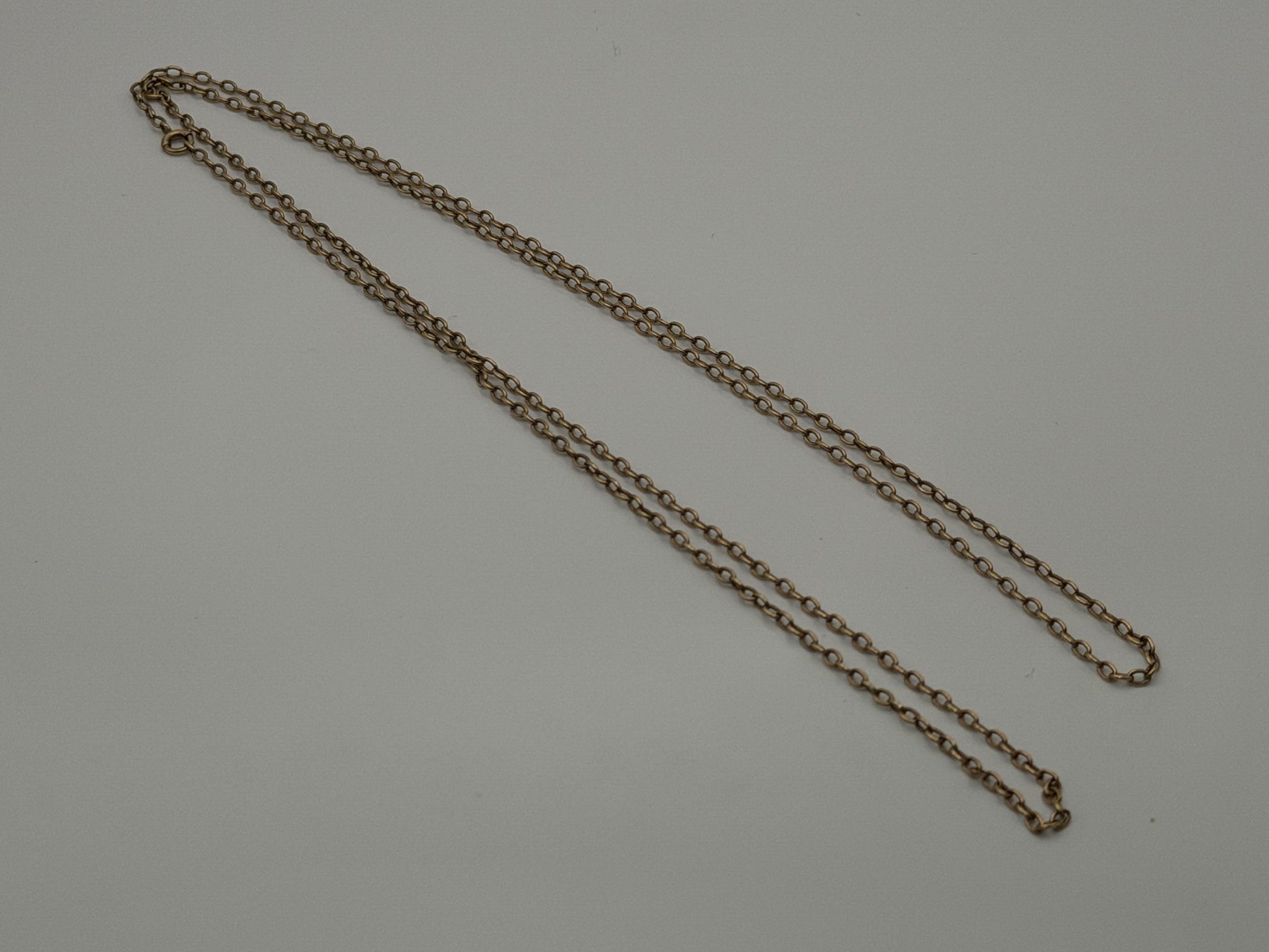 14k Round Chain Link Solid Gold Necklace 30" Double Choker