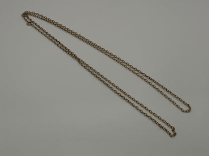 14k Round Chain Link Solid Gold Necklace 30" Double Choker