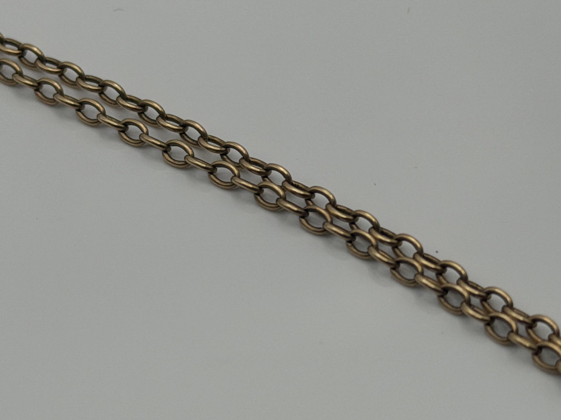 14k Round Chain Link Solid Gold Necklace 30" Double Choker
