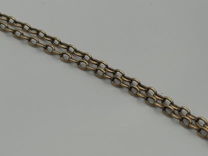 14k Round Chain Link Solid Gold Necklace 30" Double Choker