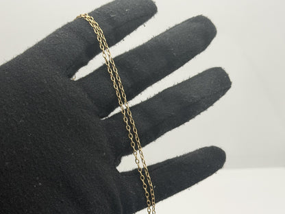 14k Round Chain Link Solid Gold Necklace 30" Double Choker