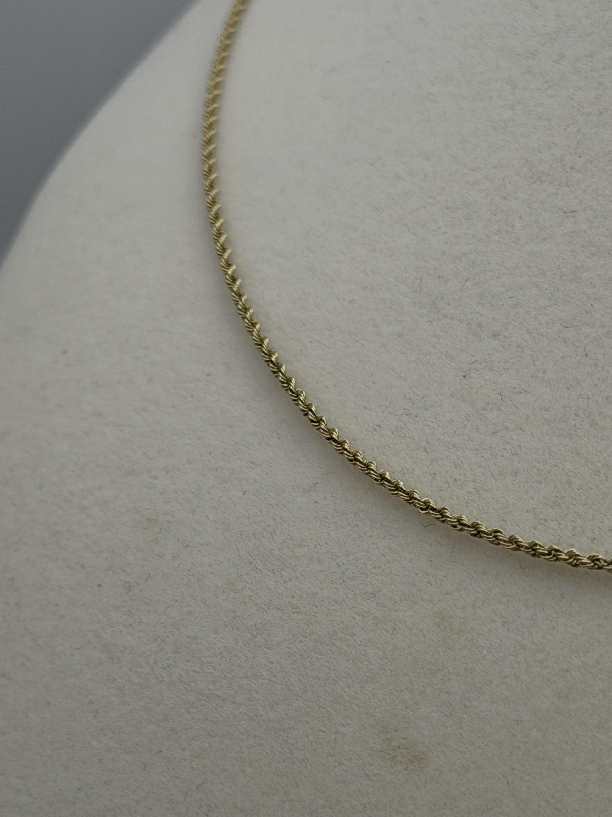 14k Yellow Gold Classic Rope Chain Necklace 24"