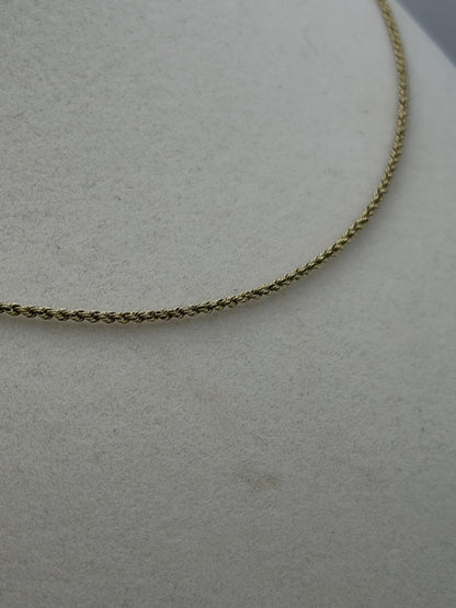 14k Yellow Gold Classic Rope Chain Necklace 24"