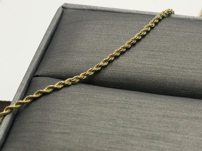 14k Yellow Gold Classic Rope Chain Necklace 24"