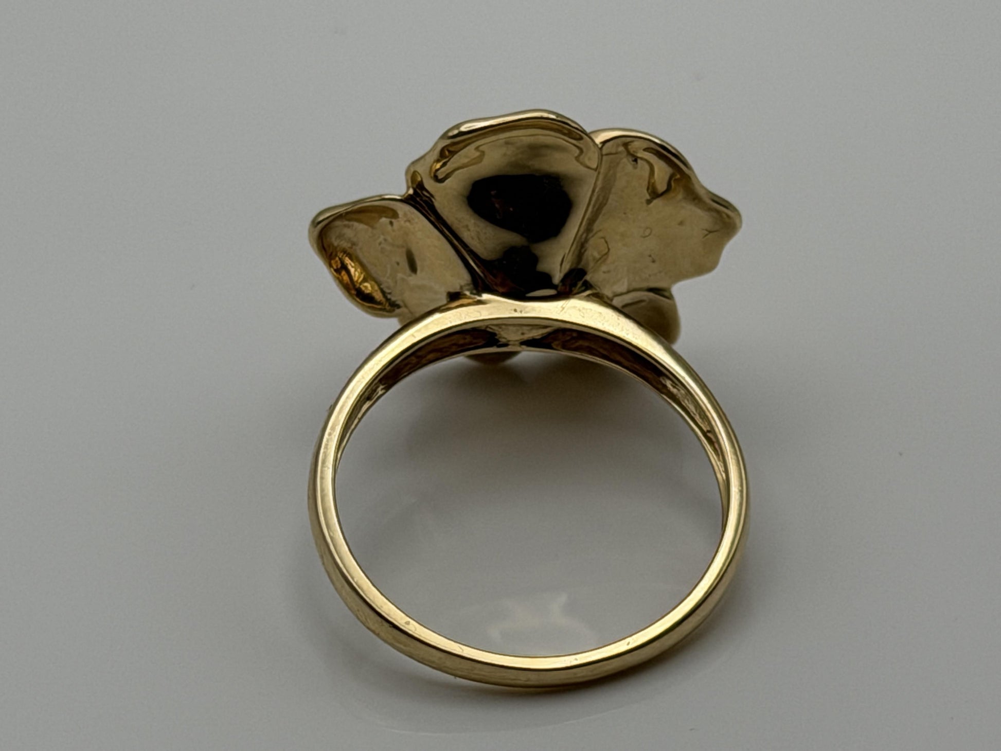 14k Diamond Pansy Cocktail Plumeria Flower Hawaiian Floral Statement Ring