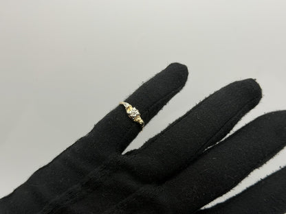 14k Vintage Two Tone Gold Diamond Engagement Ring Love Wedding Ring.