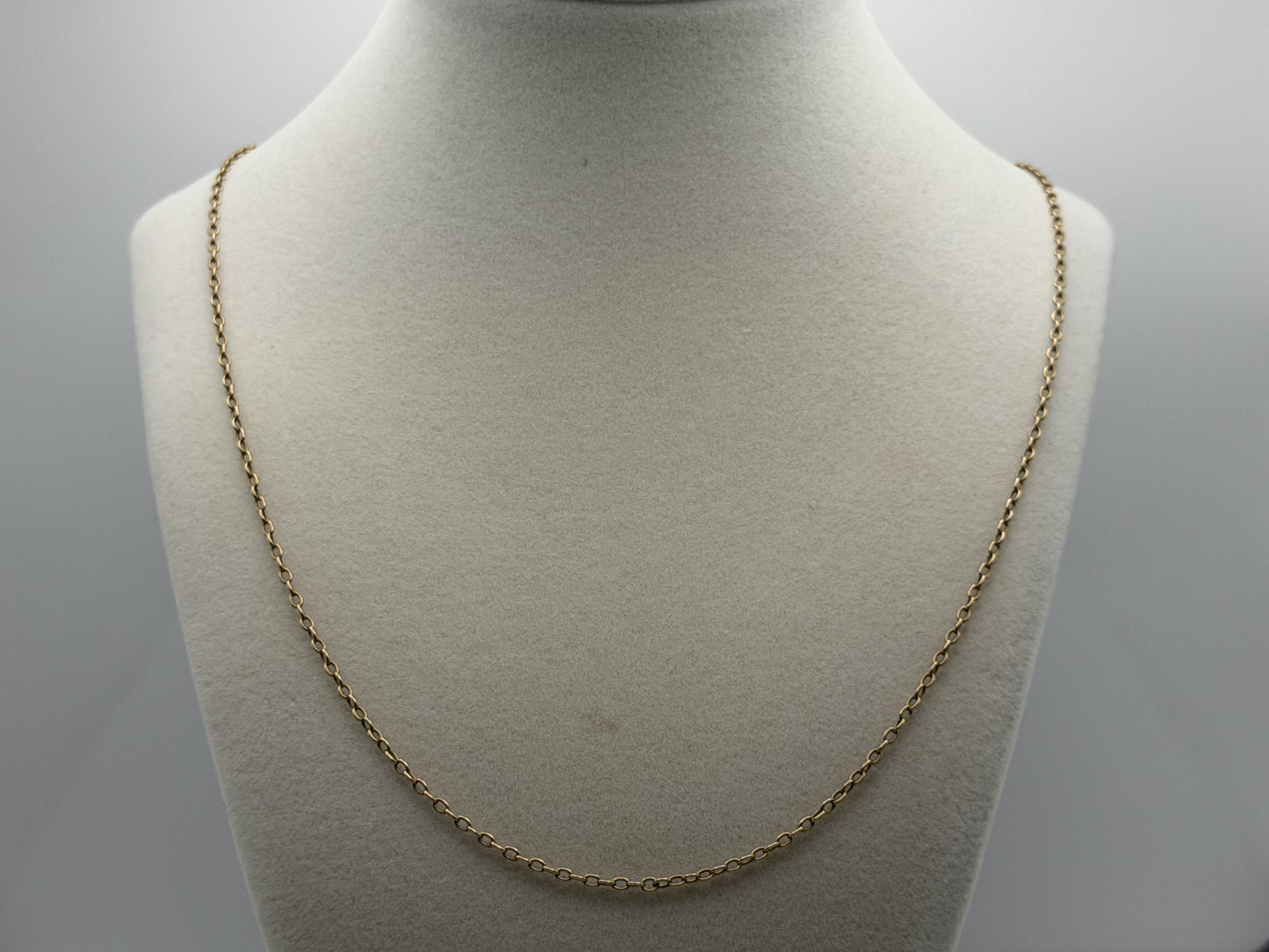 14k Round Chain Link Solid Gold Necklace 30" Double Choker