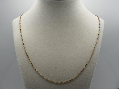 14k Round Chain Link Solid Gold Necklace 30" Double Choker