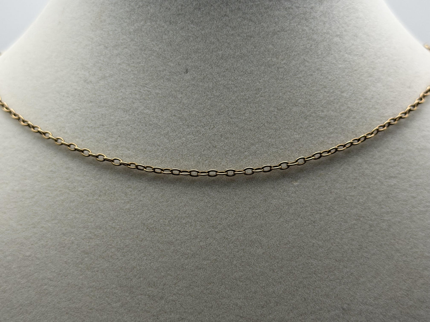 14k Round Chain Link Solid Gold Necklace 30" Double Choker