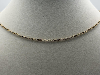 14k Round Chain Link Solid Gold Necklace 30" Double Choker