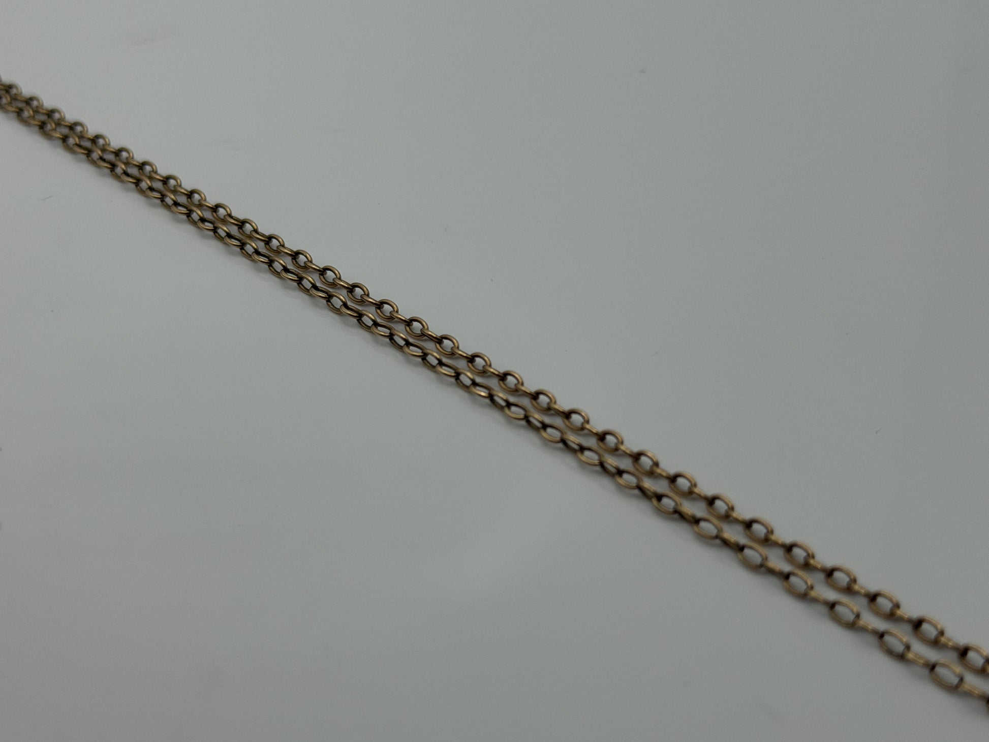 14k Round Chain Link Solid Gold Necklace 30" Double Choker