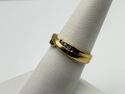 14k Yellow Gold Mens Diamond Ring. Wedding Ring. Anniversary Band Ring.
