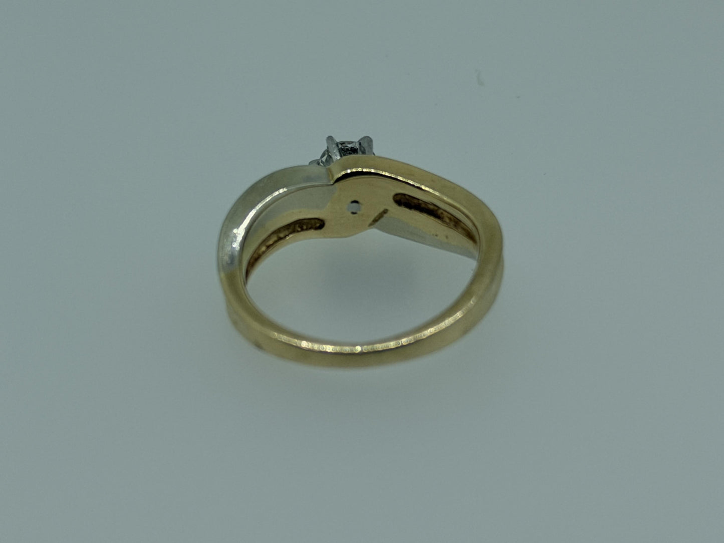 JR Woods 14k Two-Tone Gold Diamond Engagement Ring .33ct Solitaire Wedding Band