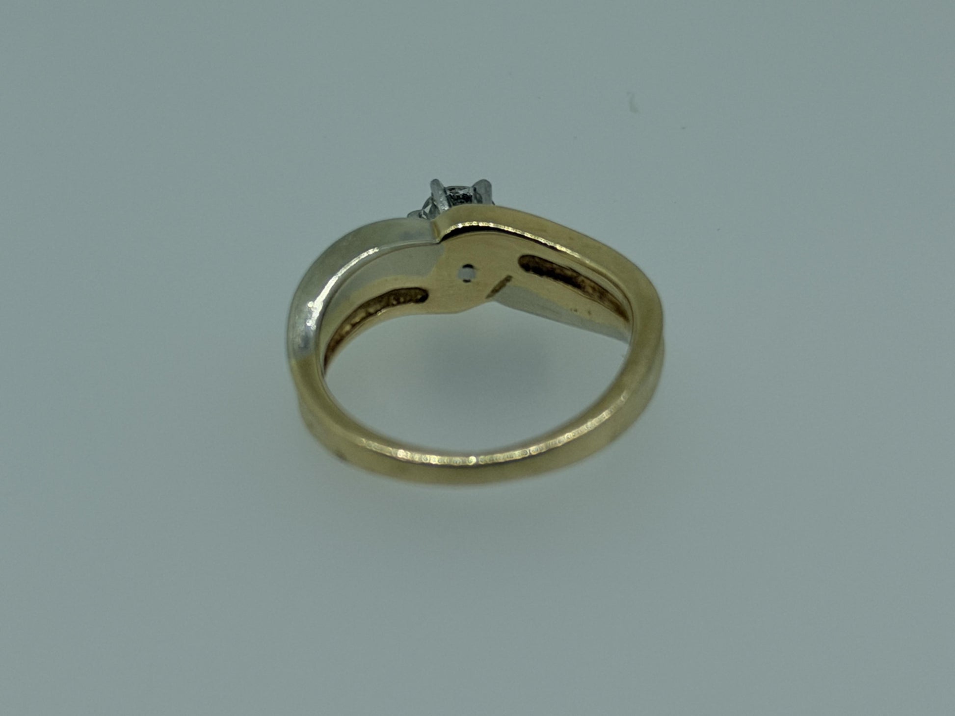 JR Woods 14k Two-Tone Gold Diamond Engagement Ring .33ct Solitaire Wedding Band