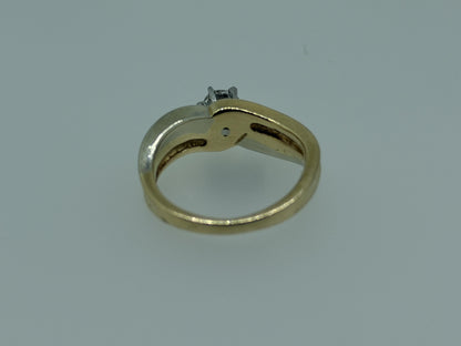 JR Woods 14k Two-Tone Gold Diamond Engagement Ring .33ct Solitaire Wedding Band