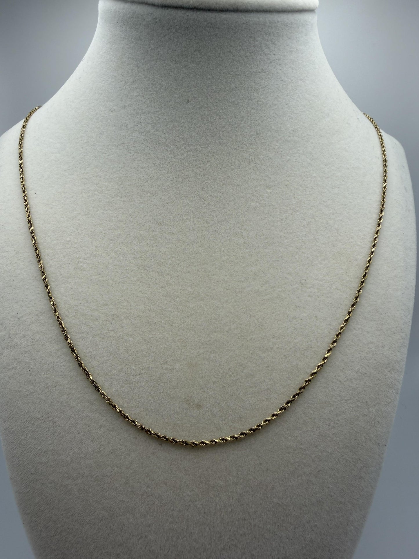 14k Yellow Gold Twisted Rope Chain 25" Speciality Gold Rope Necklace