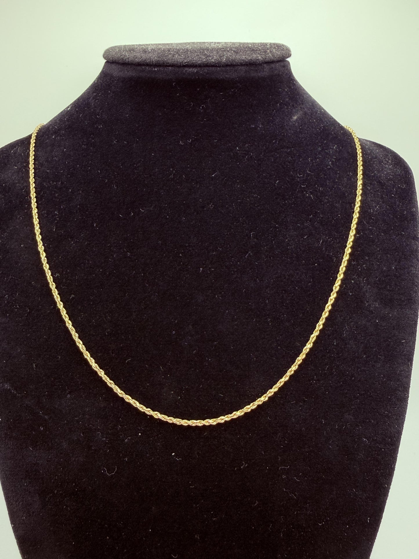 14k Yellow Gold Twisted Rope Chain 25" Speciality Gold Rope Necklace