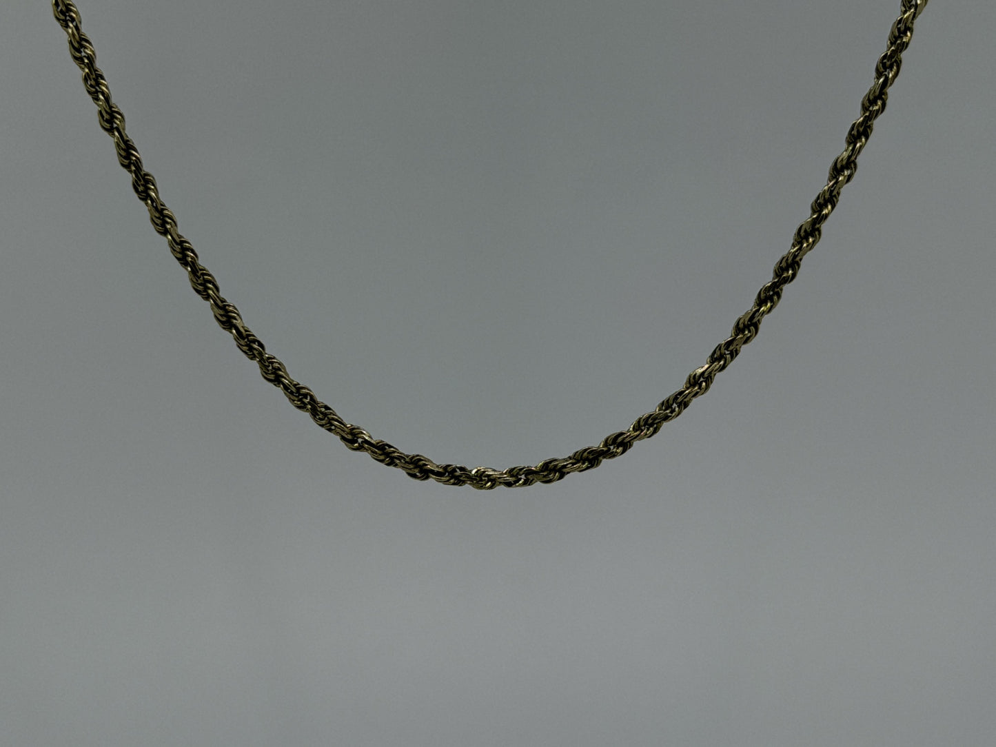 14k Yellow Gold Twisted Rope Chain 25" Speciality Gold Rope Necklace