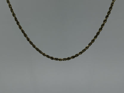 14k Yellow Gold Twisted Rope Chain 25" Speciality Gold Rope Necklace