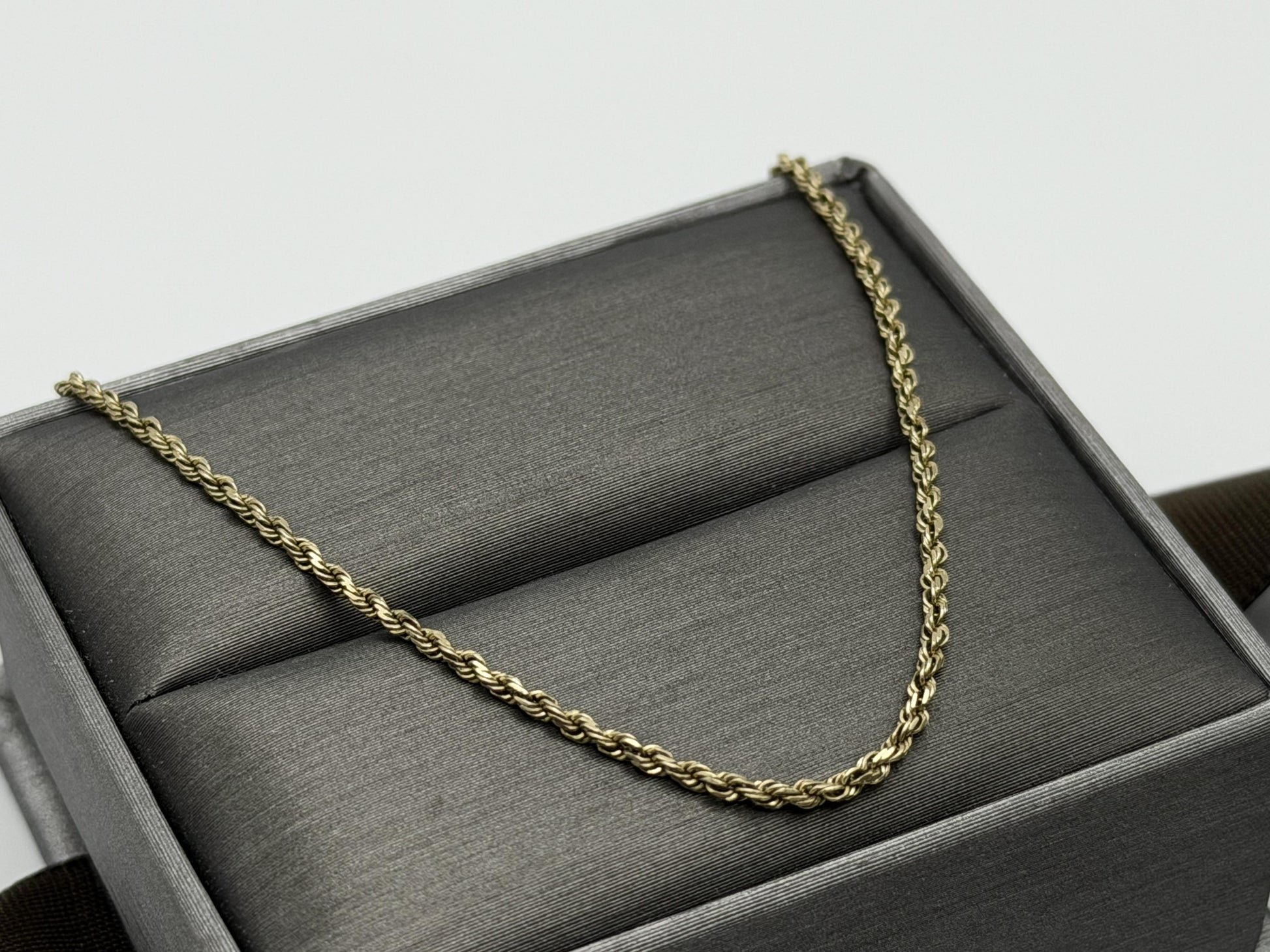 14k Yellow Gold Twisted Rope Chain 25" Speciality Gold Rope Necklace