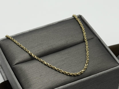 14k Yellow Gold Twisted Rope Chain 25" Speciality Gold Rope Necklace