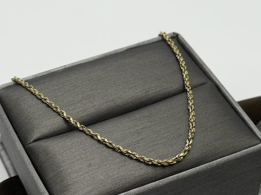 14k Yellow Gold Twisted Rope Chain 25" Speciality Gold Rope Necklace