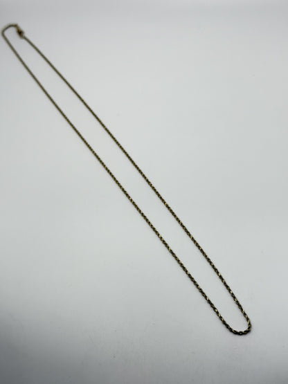 14k Yellow Gold Twisted Rope Chain 25" Speciality Gold Rope Necklace