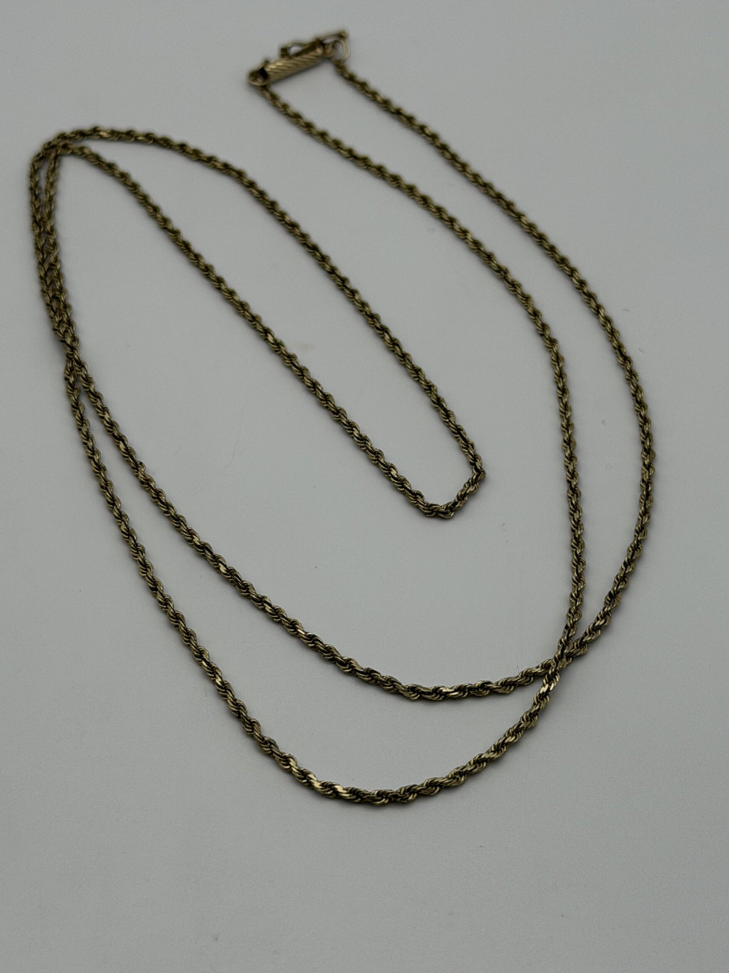14k Yellow Gold Twisted Rope Chain 25" Speciality Gold Rope Necklace