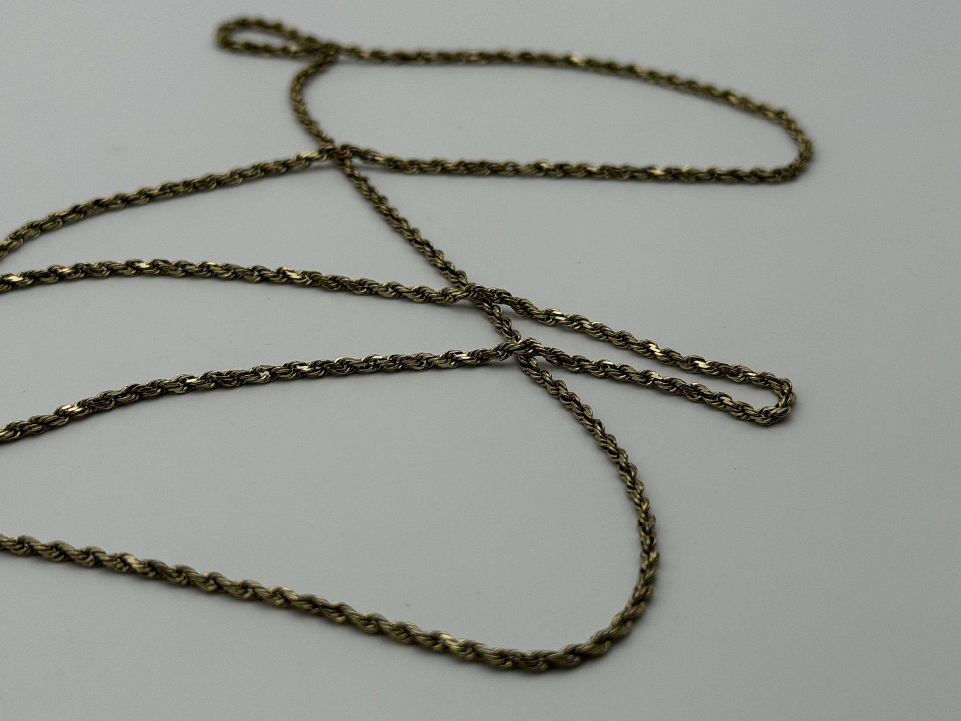 14k Yellow Gold Twisted Rope Chain 25" Speciality Gold Rope Necklace