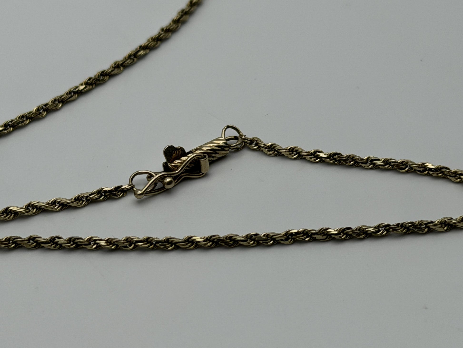 14k Yellow Gold Twisted Rope Chain 25" Speciality Gold Rope Necklace