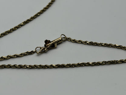 14k Yellow Gold Twisted Rope Chain 25" Speciality Gold Rope Necklace
