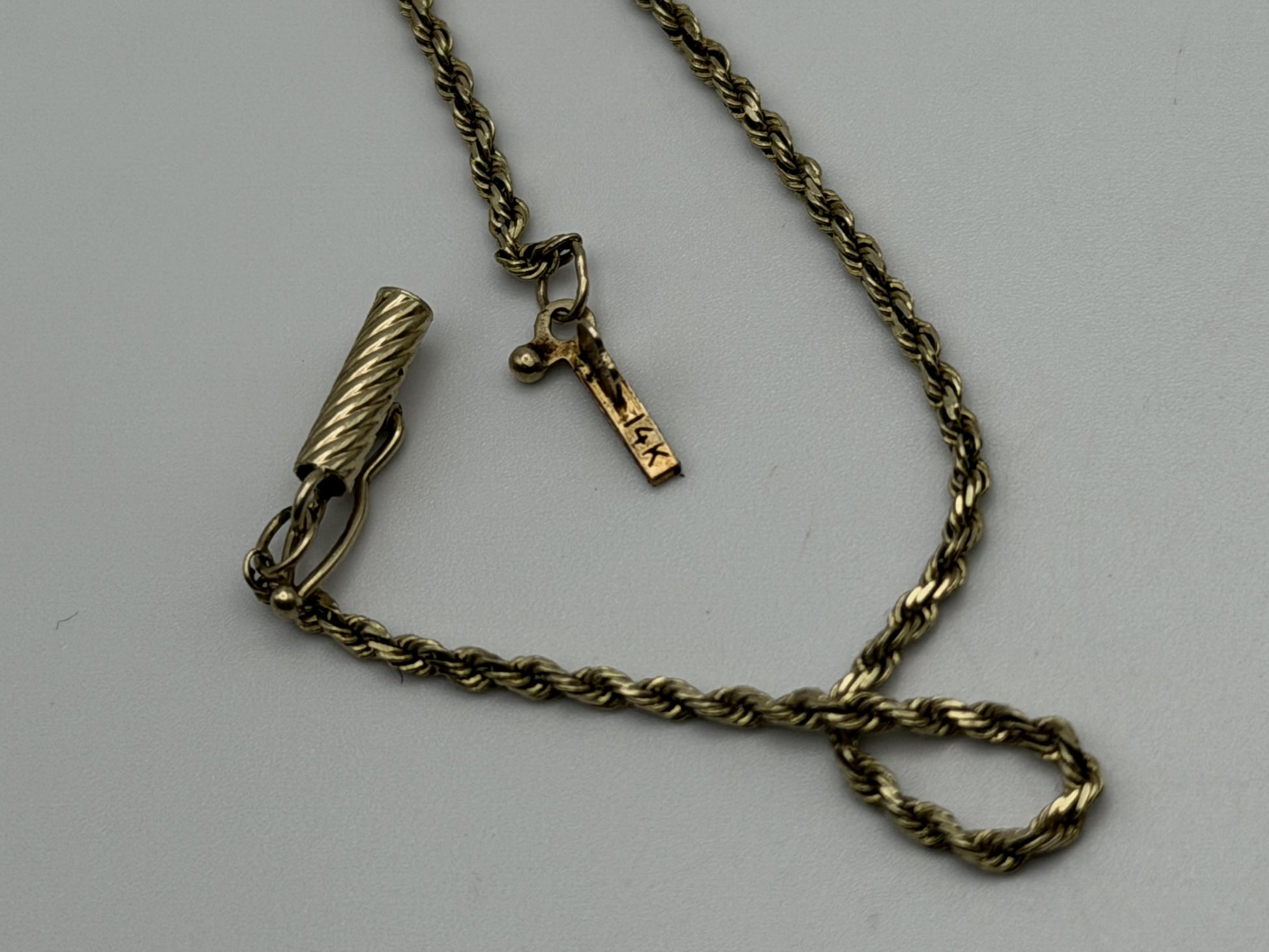 14k Yellow Gold Twisted Rope Chain 25" Speciality Gold Rope Necklace