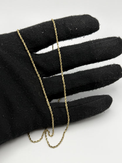 14k Yellow Gold Twisted Rope Chain 25" Speciality Gold Rope Necklace