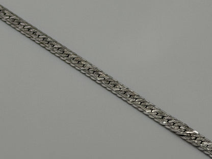 14k Specialty White Gold Herring Bone Chain ITALY 7" Bracelet
