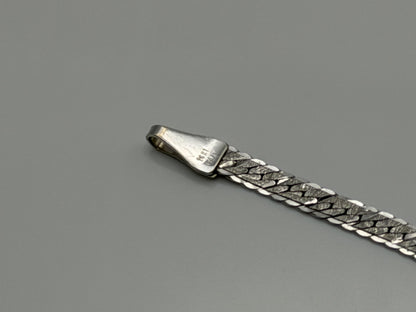 14k Specialty White Gold Herring Bone Chain ITALY 7" Bracelet
