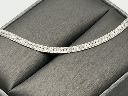 14k Specialty White Gold Herring Bone Chain ITALY 7" Bracelet