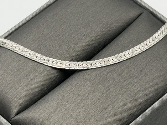 14k Specialty White Gold Herring Bone Chain ITALY 7" Bracelet