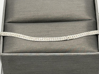 14k Specialty White Gold Herring Bone Chain ITALY 7" Bracelet